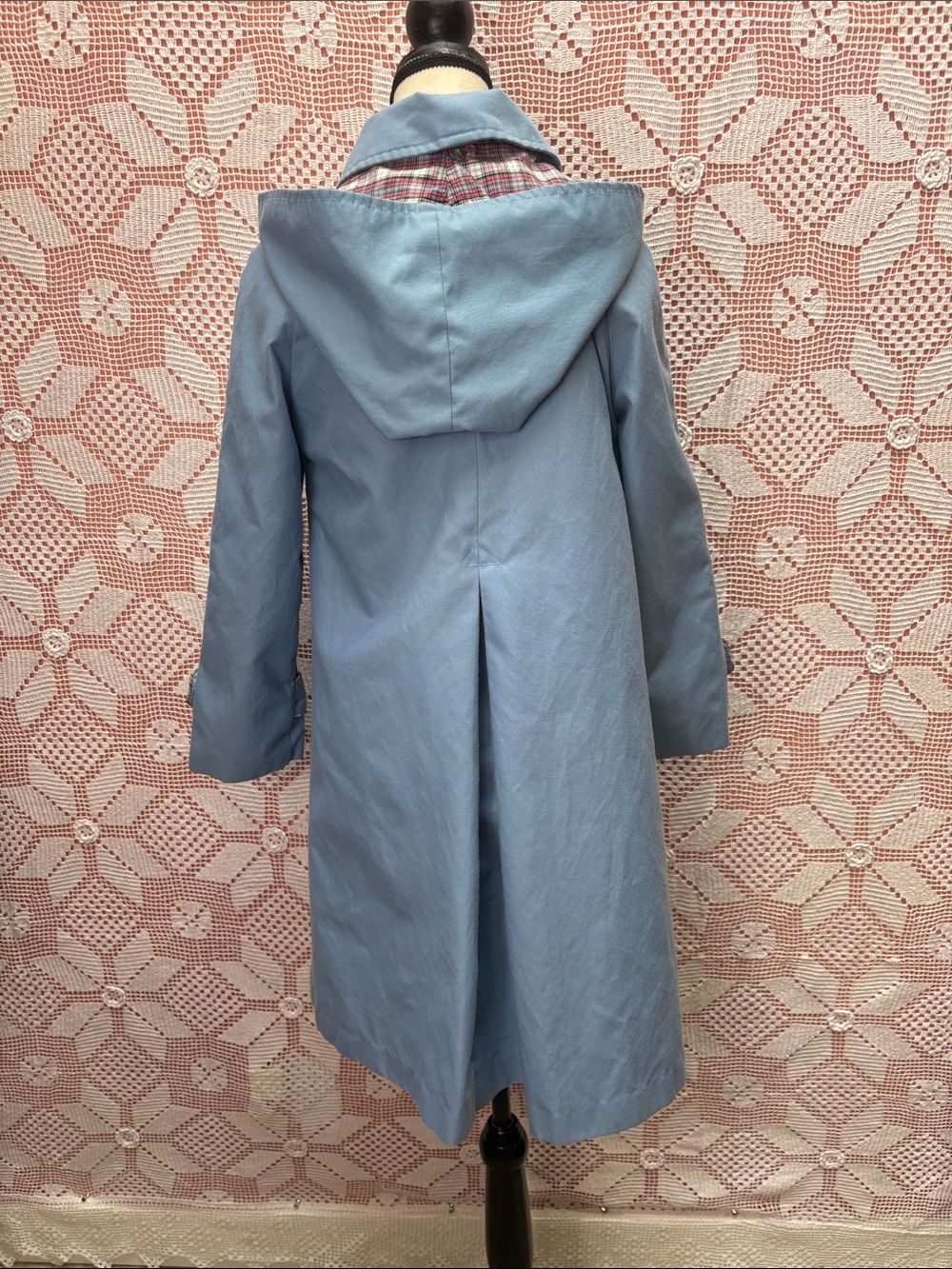 1970’s Vintage Sears 7/16 Boutique Blue Hooded Coat Sz Sm - Picture 9 of 14